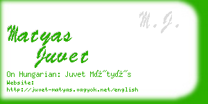 matyas juvet business card
